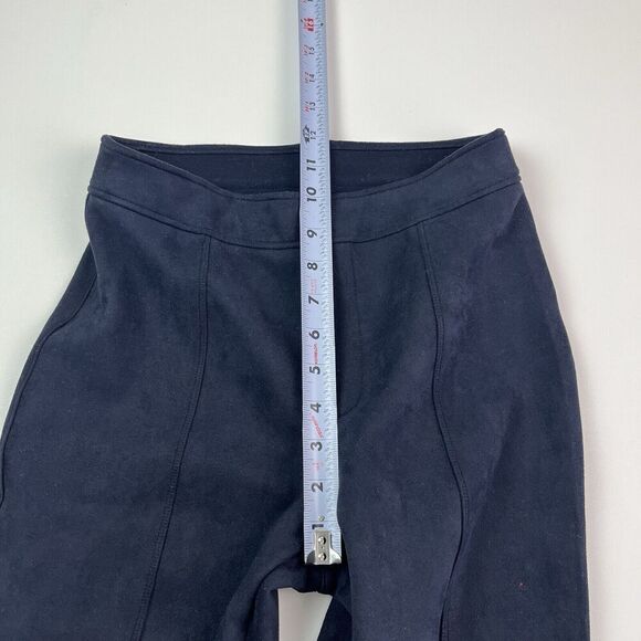 Spanx perfect Faux Suede Flare Pull on Pants S Navy Stretch High Waisted - Picture 7 of 14